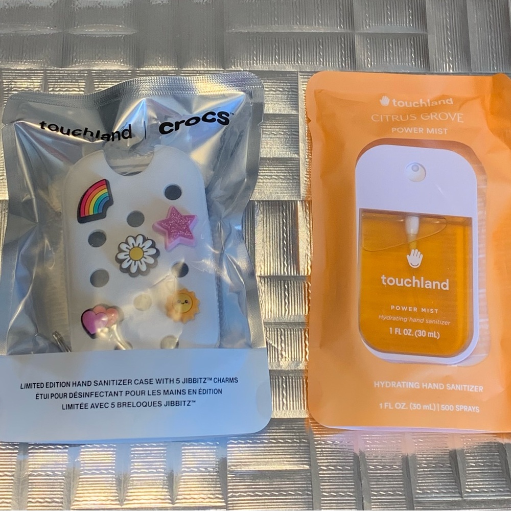 Touchland Citrus Grove Power Mist + Crocs Jibbitz Hand Sanitizer Case Bundle